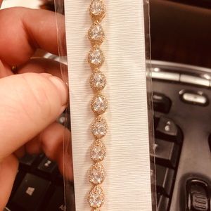 Bridal/bridesmaid gold tone crystal bracelet